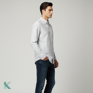 Breathable Cotton/Spandex <b>Stretch</b> Medium Weight Striped Anti-Pilling Formal Fabric for <b>Men's</b> Casual <b>Shirts</b> - Product Image 2