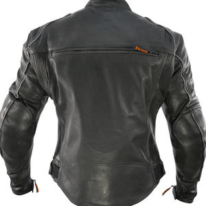 Chaqueta de cuero de verano delgada de color personalizado de alta calidad para hombres con cuello levantado tela de lona múltiples bolsillos - Product Image 3