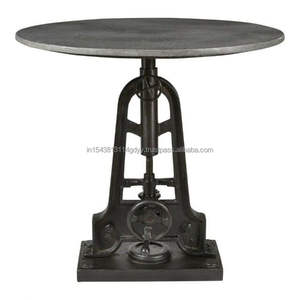 Mesa de Comedor Industrial Moderna con Tapa Redonda de Metal con Remaches para Hogar, Oficina, Dormitorio, Baño o Entrada - Product Image 2