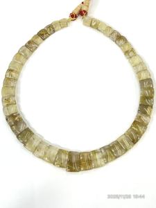 สร้อยคอช็อคเกอร์ทรงเหลี่ยมหรูหราทันสมัย ทำจากควอตซ์รูไทล์สีทองธรรมชาติ เกรด AAA ความยาว 18 นิ้ว - Product Image 6