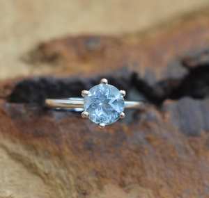 Blue Topaz 925 Sterling Silver Rhodium Plated Gemstone Engagement Ring Handmade Jewelry for Women Elegant Gift - Product Image 2