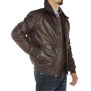 Veste en cuir marron à col en fourrure pour homme, Design de mode d'hiver, fabriqué par Wings trading, vente en gros - Product Image 3