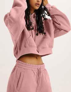 Conjunto de Top Corto y Pantalones Deportivos Casuales de Alta Calidad, Sólidos, Elegantes y Resistentes para Mujer, para Uso Diario - Product Image 2