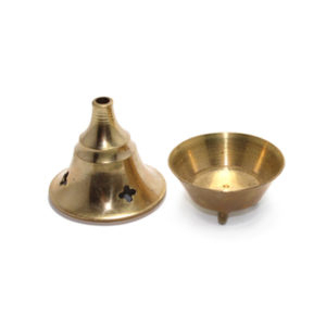 กระถางธูปทรงกรวยทำจากทองเหลืองขัดเงาแบบโบราณ - Product Image 5