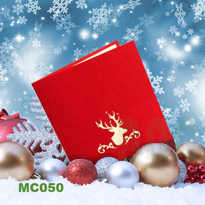 Tarjetas de Navidad Rectangulares Pop-Up 3D Hechas a Mano con Diseño de Reno, Regalo con Sobre - Product Image 1