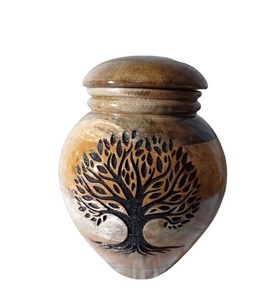 Mangowood <b>Urns</b> for Human Ashes with Engraved Tree Memorial Wooden Keepsake Adult Ashes Funeral <b>Urns</b> with Lid (<b>Large</b>) - Product Image 1