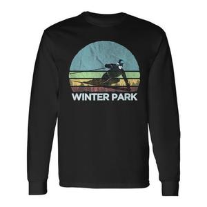 Camiseta de Manga Larga Retro Vintage con Ilustración de Esquí en Winter Park, Diseño Acogedor y Promocional de Winter Park CO - Product Image 1