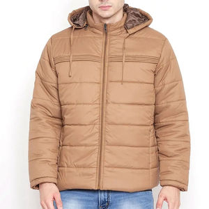 Chaqueta acolchada informal a prueba de viento ecológica de alta calidad para hombre, cuello levantado con cierre de cremallera para invierno, venta al por mayor - Product Image 1