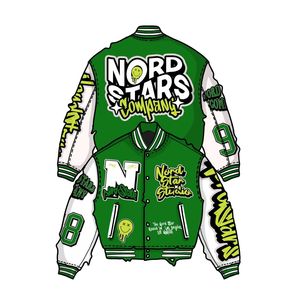 OEM Manufacturer High Quality Canvas Embroidery Breathable <b>Summer</b> <b>Men</b> College Custom Baseball Letterman Graffiti <b>Jacket</b> - Product Image 2