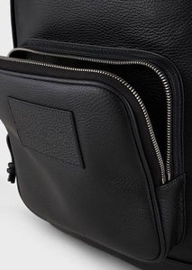 Men Women Casual Customized Black Genuine Leather Laptop <b>Backpack</b> <b>Waterproof</b> Breathable 20-35L Capacity <b>School</b> College Zipper - Product Image 2