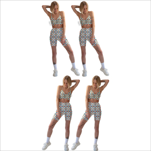 Ensemble soutien-gorge et short de sport pour femmes de grande taille pour le yoga Ensemble de yoga pour femmes en polyester Ensemble de yoga Offre Spéciale - Product Image 4