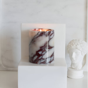 Customized Size Calacatta Viola <b>Marble</b> Square Votive Candle Holder Hot Selling Wedding Candle <b>Jars</b> Christmas Theme Made Stone - Product Image 4