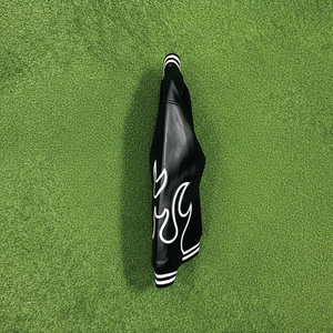 Chaqueta universitaria negra con estampado de llamas, sudadera con capucha raglán gris y azul marino, chaqueta bomber de estilo urbano para hombre, sudadera con capucha y mangas en contraste. - Product Image 5