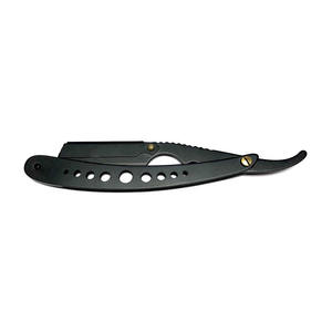 Maquinillas de Afeitar de Una Sola Hoja con Recubrimiento de Color Negro Completo para Hombre, Mango con Diseño de Orificios, Cuchillas de Afeitar Plegables - Product Image 3