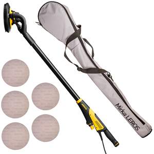 Moteur sans balais pour ponceuse à cloisons sèches électrique Bluetooth, tête orbitale de 9 pouces, flexible à 180 degrés, portable avec sac de transport - Product Image 6