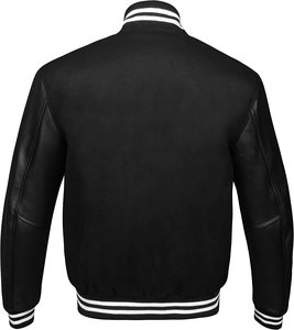 Veste Letterman Varsity pas cher en cuir pur avec broderie personnalisée pour hommes - Product Image 4