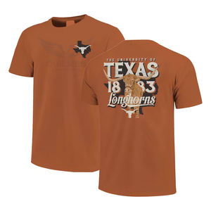 Camiseta ligera personalizada de los Longhorns de la Universidad de Texas, camiseta unisex de color naranja quemado de Bevo State Comfort Colors - Product Image 1