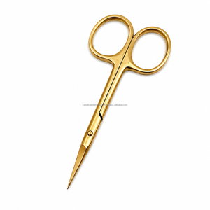 Ciseaux à cuticules professionnels en titane doré, acier inoxydable, pointe droite et aiguisée, outil de beauté pour la manucure - Product Image 1