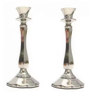 Candelabro DE MESA DE ALUMINIO niquelado de alta calidad de estilo antiguo, decoración de boda hecha a mano - Product Image 3