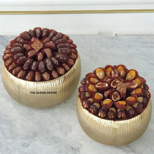 Handcrafted Aluminum Gold Plated Round Shape Chocolate Serving Bowls New Look Resorts Food Serving Bowl - Product Image 1