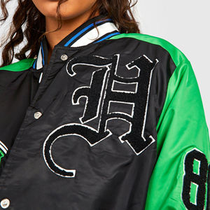 2025 Otoño Invierno ropa de mujer personalizada Chenille bordado manga de cuero Vintage béisbol Bomber Letterman Chicago chaquetas - Product Image 2