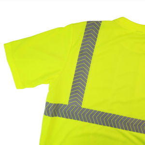 ANSI Classe 1 Imperméable LED Flash Réfléchissant T-shirt de Sécurité 100% Polyester Impression Entièrement Personnalisée Vêtements de Travail - Product Image 2