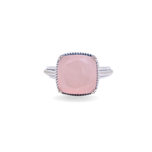 Bague tendance en argent sterling 925 avec quartz rose taille coussin et incrustation de diamants, bijou pour femme pour mariage ou soirée - Product Image 2