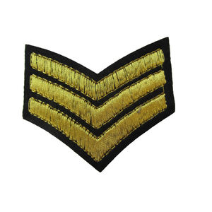 Jaune E 2 Stripe Patch Privé Brodé Fer-sur Patch À Coudre Badge Tissu Feutre et Métal avec Perles pour la Décoration - Product Image 5