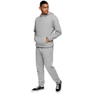 Ensemble de survêtement streetwear uni d'hiver sans cordon, coupe droite, 100 % coton polaire technique pour homme, vente en gros OEM&ODM - Product Image 1