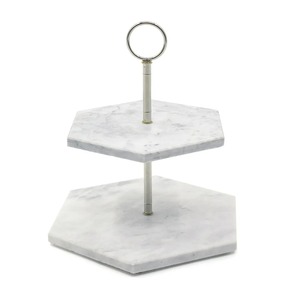 Elegant Marble <b>Cupcake</b> Display Tray High-Demand Durable Metal Dessert <b>Stand</b> for Snacks Fruit Wood Plate Type Server for Parties - Product Image 3