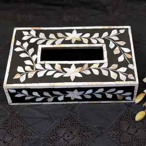 Handmade Bone Inlay Tissue Box Hot Selling 2024 Kitchen Accessories Home and Kitchen Tissue <b>Holder</b> <b>Napkin</b> Organizer - Product Image 2