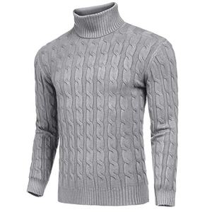 เสื้อสเวตเตอร์คอเต่าสำหรับผู้ชาย, เสื้อกันหนาวแบบสวมหัวให้ความอบอุ่นในฤดูหนาวเสื้อแฟชั่นเข้ารูปลำลองแขนยาวระบายอากาศได้ดีมีสไตล์ - Product Image 1