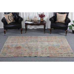 Vintage 4,9x7,4 pies Rosa Beige lana tejido plano alfombra turca patrón de retazos alfombra de sala de estar con respaldo de látex - Product Image 3