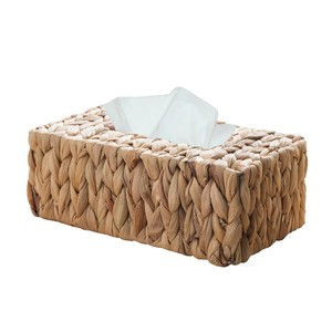 Support de boîte de mouchoirs en jacinthe d'eau fait à la main, haute qualité, vente en gros, personnalisé, naturel, du Vietnam - Product Image 1