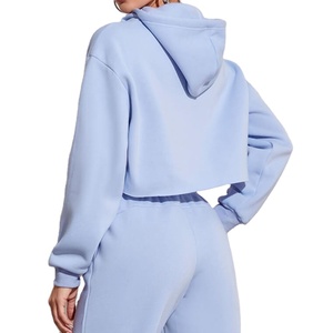 Service OEM, meilleure qualité, sweat-shirt court pour femme doublé pour l'hiver, prix raisonnable, fabricant de produits haut de gamme, streetwear - Product Image 2