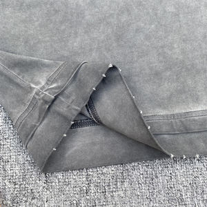 เสื้อยืดสตรีทแวร์แบบเรียบง่าย แขนสั้นสองชั้น พิมพ์ลาย DTG สไตล์วินเทจ ล้างสีแบบแอซิด เสื้อยืดผู้ชาย ผ้าฝ้าย 100% แห้งเร็ว - Product Image 5