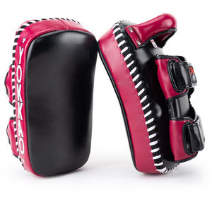 Gran oferta de almohadillas tailandesas de boxeo curvas de cuero de vaca Kick Boxing MMA Maui Thai Focus Pads Material personalizado agarre fuerte - Product Image 5