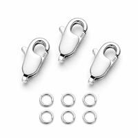Fermoir carré en argent sterling 925 avec logo personnalisé, robuste, pour la fabrication de bijoux minimalistes faits à la main - Vente en gros