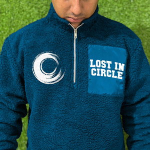 เสื้อฮู้ดผู้ชายผ้าคอตตอน100% 1/4ปักลายตัวอักษรเชอร์ปามีซิปมีฮู้ดสำหรับฤดูหนาว - Product Image 3