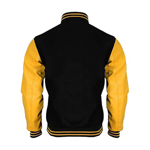 Chaquetas de Béisbol de Invierno con Diseño Personalizado al por Mayor para Adultos, Chaquetas Universitarias de Nuevo Diseño, Servicio OEM, Color Negro - Product Image 2
