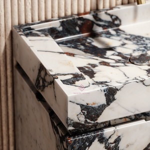 Calacatta Viola Marbre <span class=keywords><strong>Salle</strong></span> <span class=keywords><strong>De</strong></span> Bains Vanité <span class=keywords><strong>De</strong></span> Luxe Moderne Évier Cabinet Avec Tiroirs Élégant Lavabo En Pierre - Product Image 4