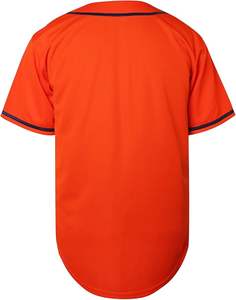 เสื้อเบสบอลมีกระดุมเสื้อโพลีเอสเตอร์ Raglan ระบายอากาศได้ดี100% ออกแบบได้ตามต้องการ - Product Image 3