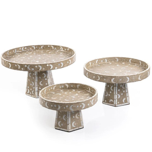 Plateaux de service en nacre de qualité créative Nouveau design antique Décoration du Ramadan Snacks Cookies Plateaux de service sucrés - Product Image 4