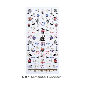 ShineB High Quality Professional 2D <b>Nail</b> Decals Halloween Art-Heart Spider Web Muffin Reminiscent of HALLOWEEN! - Product Image 1