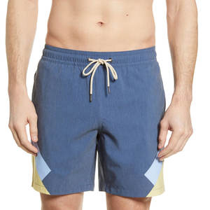 Shorts de bain pour hommes Bleu acier Motif en chevron Protection solaire UPF 50 Plus Séchage rapide Écologique Imperméable Shorts en toile - Product Image 2