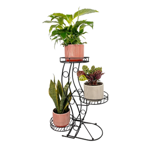 3 Tier Metal Planter <b>Stand</b> & Flower <b>Pot</b> Holder for Garden Display <b>Stand</b> Indoor and Outdoor Use - Product Image 1