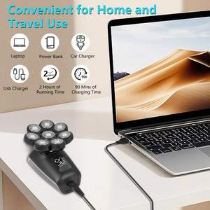 Afeitadora Eléctrica Profesional para Hombre, 5 en 1, Uso en Seco y Húmedo, Cuchilla Desmontable, Resistente al Agua IPX7, Carga USB, Recortadora de Barba Alemana - Product Image 4