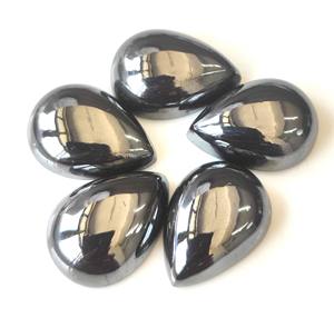 เฮมาไทต์สีดำธรรมชาติ 3x5มม.-20x30 มม. รูปทรงลูกแพร์ คาโบชอง หลังแบน พลอยหลวม มีสีเปลี่ยนแปลง เหมาะสำหรับทำเครื่องประดับ ราคาขายส่ง - Product Image 4