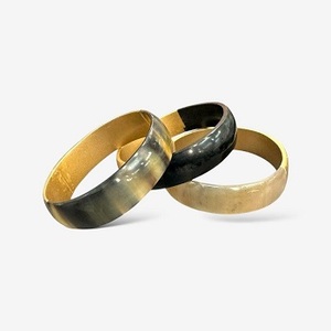 Brazalete de cuerno de la más calidad con borde de latón para niñas, regalo de fiesta, pulsera de cuerno de búfalo Natural, precio al por mayor, artesanías de ágata - Product Image 4