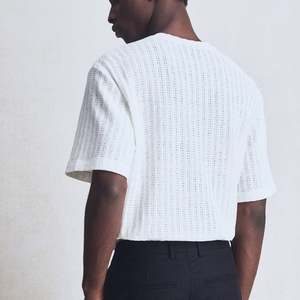 Top qualité hommes personnalisé blanc plaine poids lourd respirant conception couleur unie coupe régulière t-shirt hommes t-shirt - Product Image 4